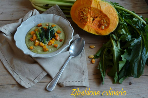 Passato di fave con zucca e catalogna al peperoncino
