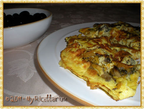 Frittata con zucca e funghi champignon