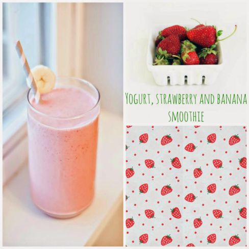 Frullato con fragole, banana e yogurt / Yogurt, strawberry and banana smoothie