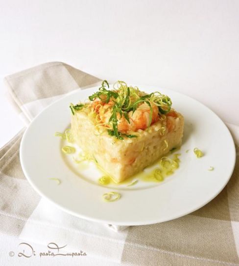 Risotto con gamberoni, rucola e limone