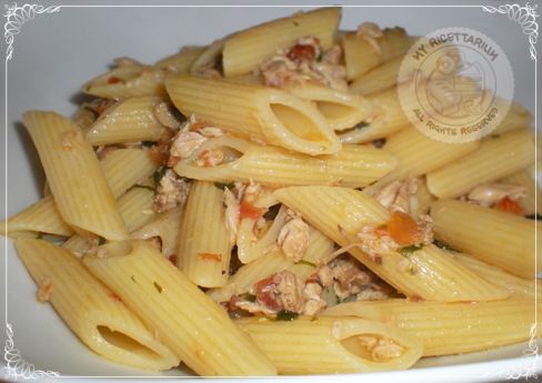 Penne al ragù di sgombro e menta