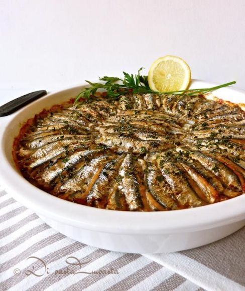 Tortino di alici e riso al limone