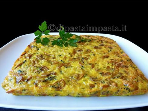 Frittata di funghi e riso al forno