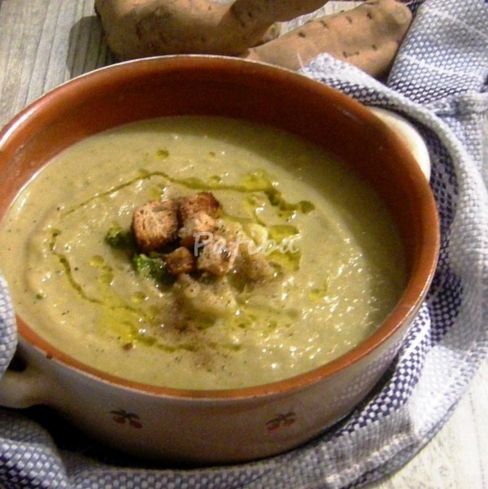 Crema di patate americane con i broccoli