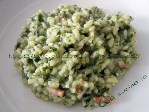 Risotto di spinaci e pancetta