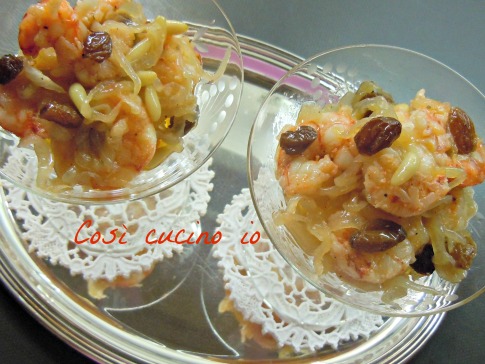 Gamberi in “saor” in coppa (ricetta veneziana)