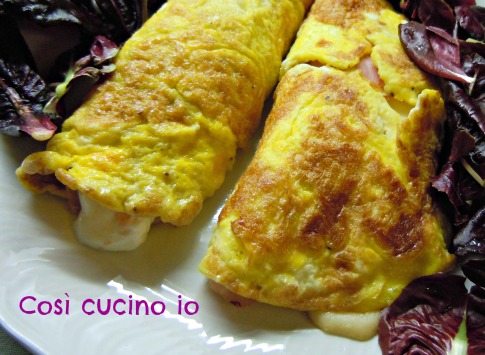 Omelette al prosciutto cotto e crescenza