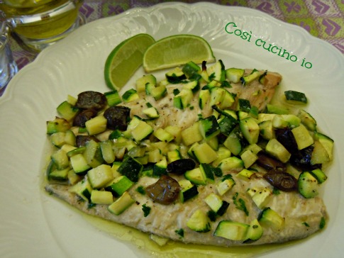 Sgombro zucchine e olive taggiasche, ricetta semplice