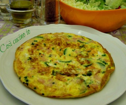 Tortino di zucchine e prosciutto cotto