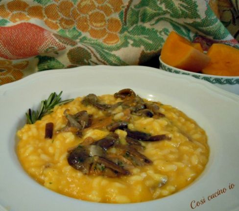 Risotto di zucca e funghi