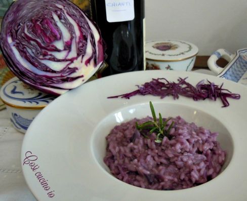 Risotto di cavolo viola al chianti