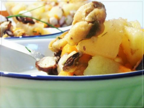 Insalata cozze polpo e patate ,ricetta veloce/semplice