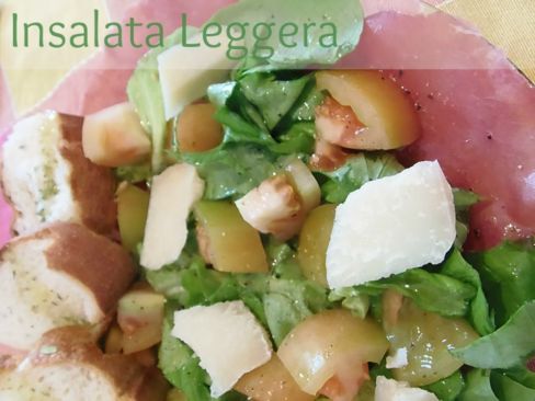 Bresaola parmigiano pomodori verdi|Insalata leggera