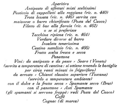 Un pranzo di Natale per sei persone con due capponi e 12 lire