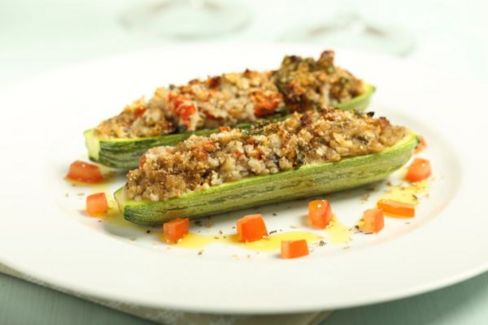 Zucchine ripiene di carne senza uova