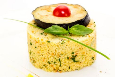 Cous cous al pesto e melanzane