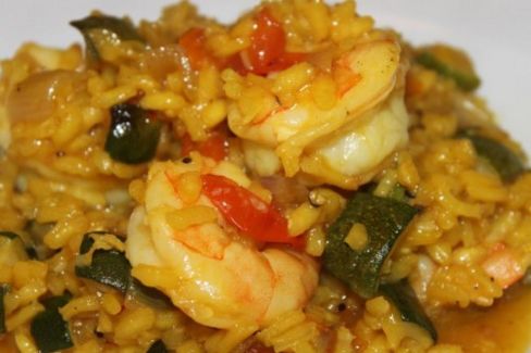 Risotto con zucchine e gamberi