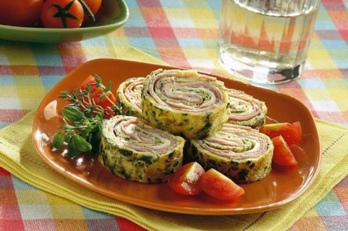 Rotolo di frittata farcito