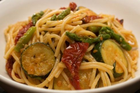 Spaghetti asparagi e zucchine