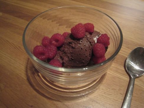 Mousse al cioccolato con Lamponi