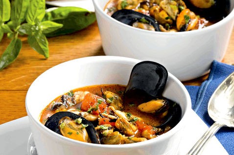 Zuppa di cozze e fagioli