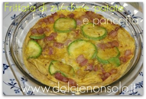 Frittata con patate, zucchine e pancetta... al microonde