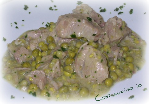 Bocconcini di vitello ai piselli