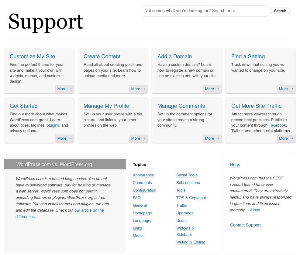 Giving the support site a refresh