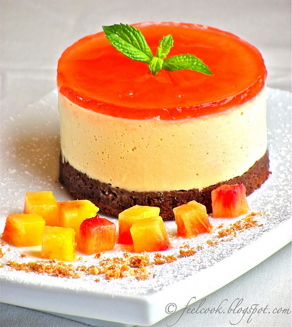 Bavarese di pesche al Moscato
