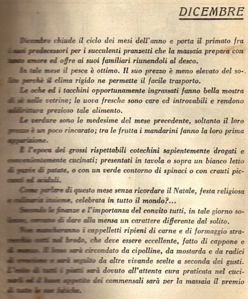 DICEMBRE Almanacco della Cucina 1935