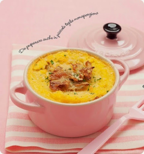 Pasticcio di polenta e carciofi.