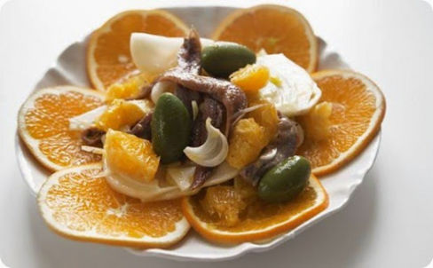 Insalata siciliana di arance.