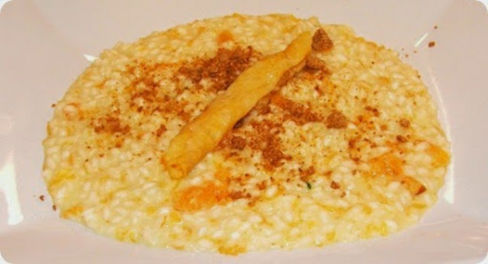 Risotto con zucca taleggio e crumble di amaretti.