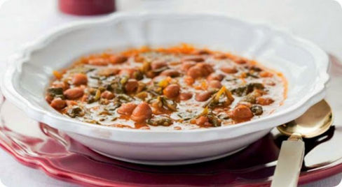 Zuppa di fagioli alle erbette.