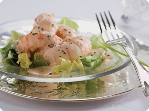 Scampi alla maionese agrumata.