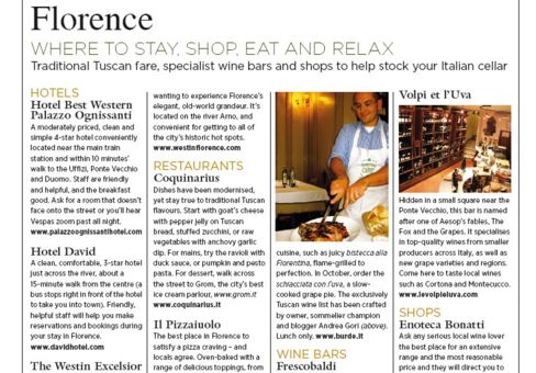 Decanter UK: “juicy bistecca and grilled to perfection”, grazie! E complimenti per la guida alla “nuova” Firenze del vino