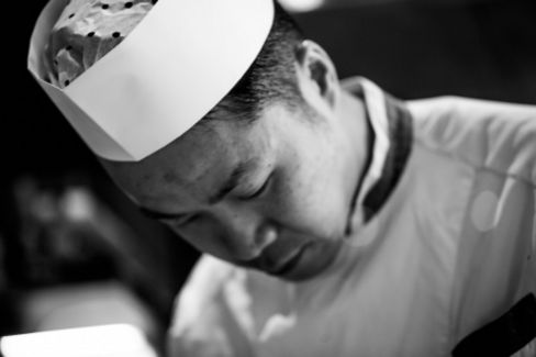 Dim Sum di Baccalà e Taro cinese, pasta di riso con barbabietola
