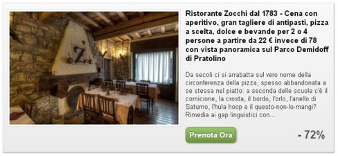 Cena Groupon al Ristorante Zocchi di Pratolino (FI)