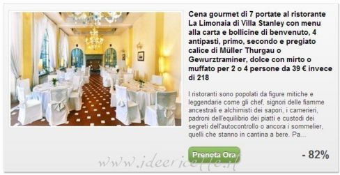 Cena gourmet Groupon di 7 portate al Ristorante La Limonaia di Villa Stanley di Sesto Fiorentino (FI)