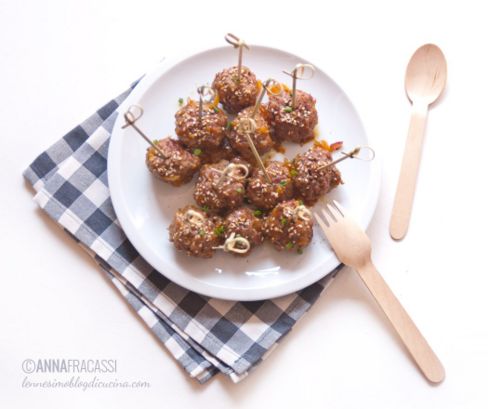 Polpette all’orientale con chutney alla zucca e zenzero #conservedicarattere