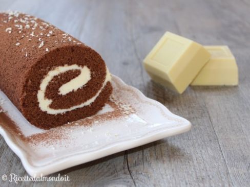 Rotolo al Cacao con Cioccolato Bianco