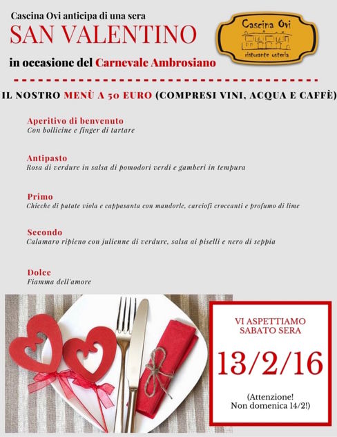 Cascina Ovi anticipa San Valentino di una sera