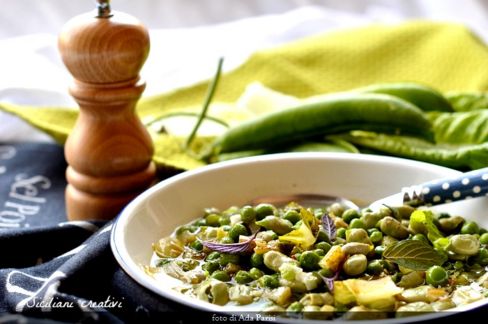 Minestra di fave, piselli e lattuga (ricetta siciliana)