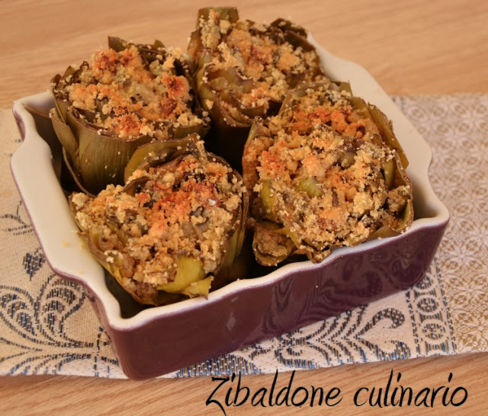 Carciofi ripieni con acciughe e capperi