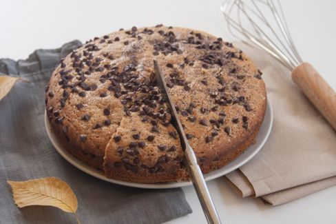 Torta con farina di castagne e gocce di cioccolato