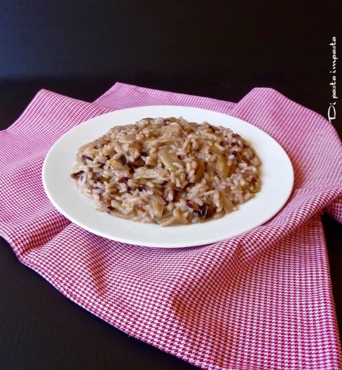 Risotto al radicchio con finocchio e porro