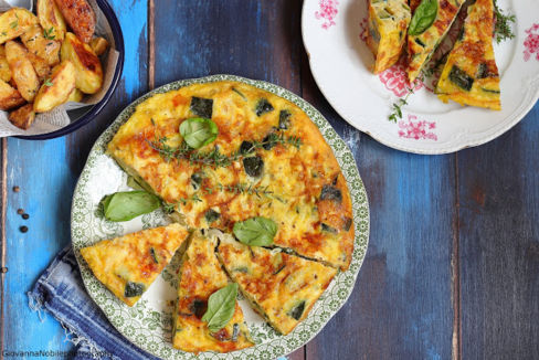 Frittata con zucchine e cipollotti