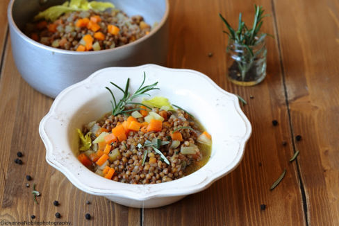 Minestra di lenticchie e zucca