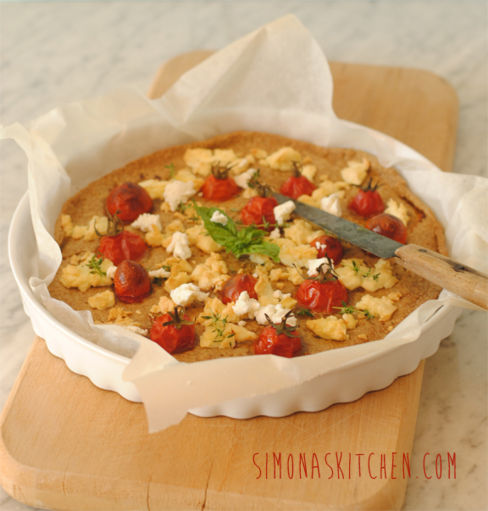 Brisée Integrale all'Oliod'Oliva con Pomodorini d'Ischia e Feta - Savoury Wholewheat Brisée with Feta Cheese and Tomatoes - Brisée Salée aux Tomates et Feta