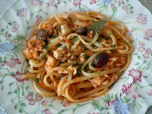 Linguine pesce spada e olive taggiasche